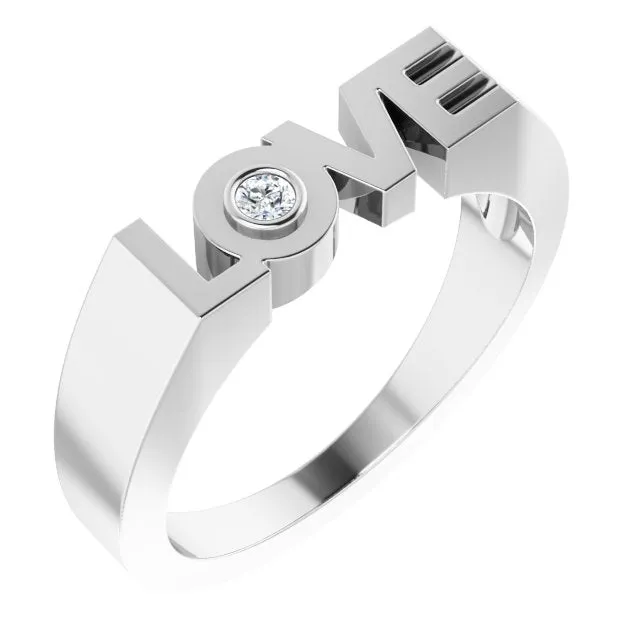 .03 CT Natural Diamond Love Ring