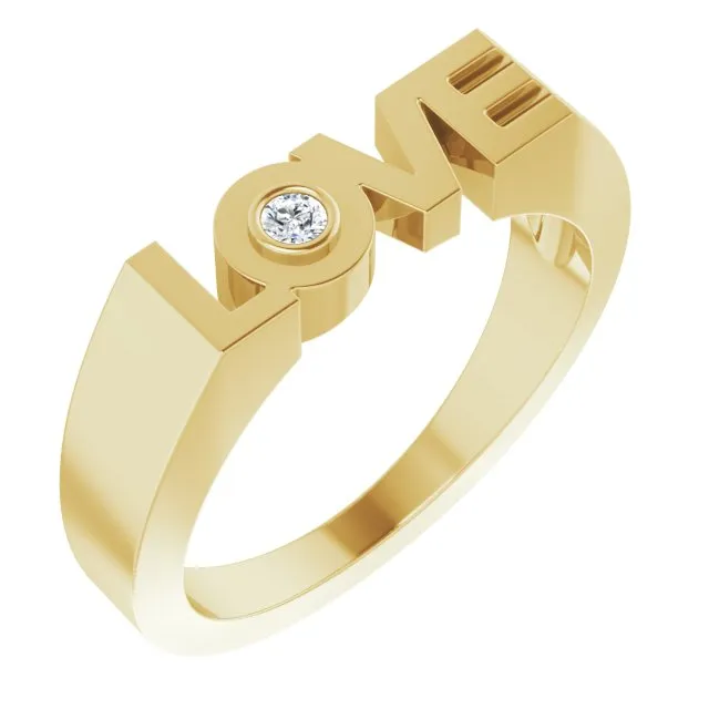 .03 CT Natural Diamond Love Ring
