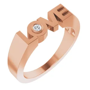 .03 CT Natural Diamond Love Ring