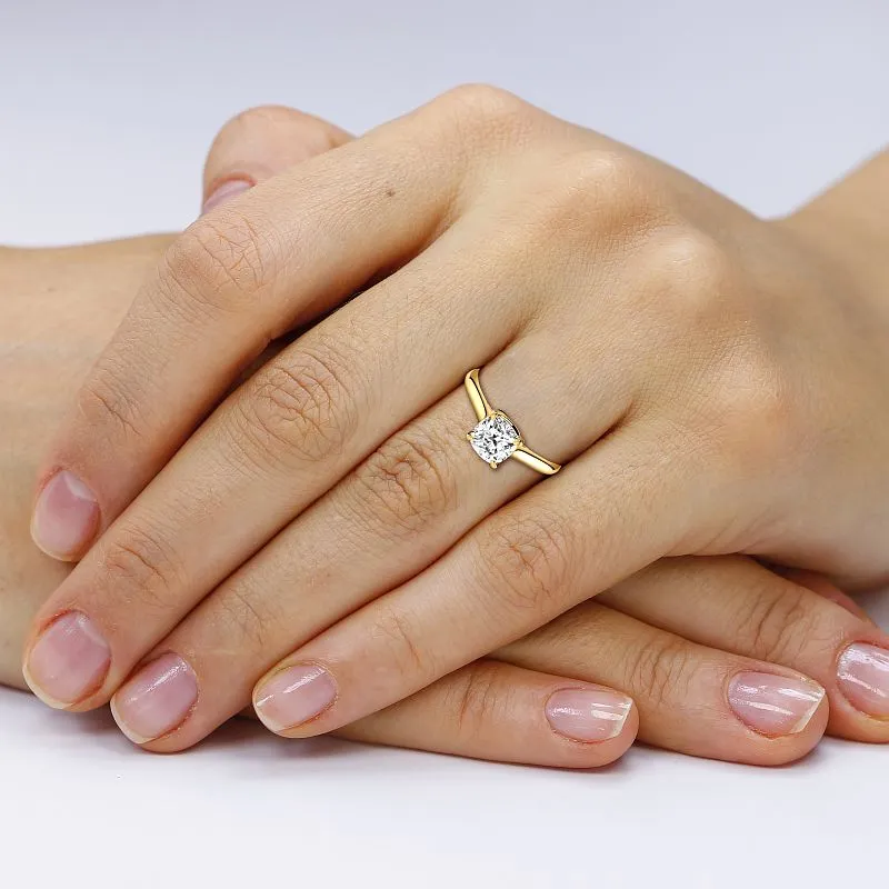 0.35-1.50 CT Cushion Cut Diamonds - Solitaire Ring
