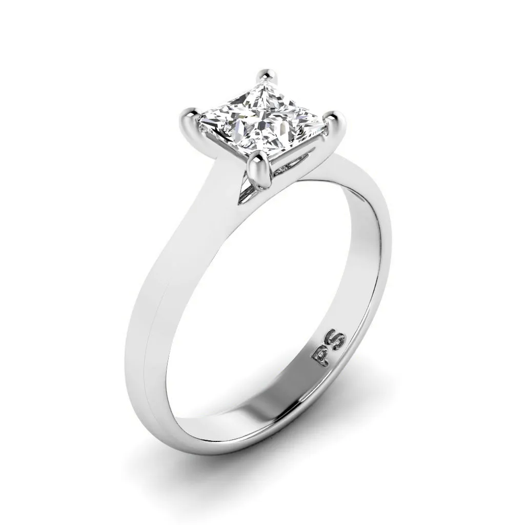 0.35-1.50 CT Princess Cut Diamonds - Solitaire Ring