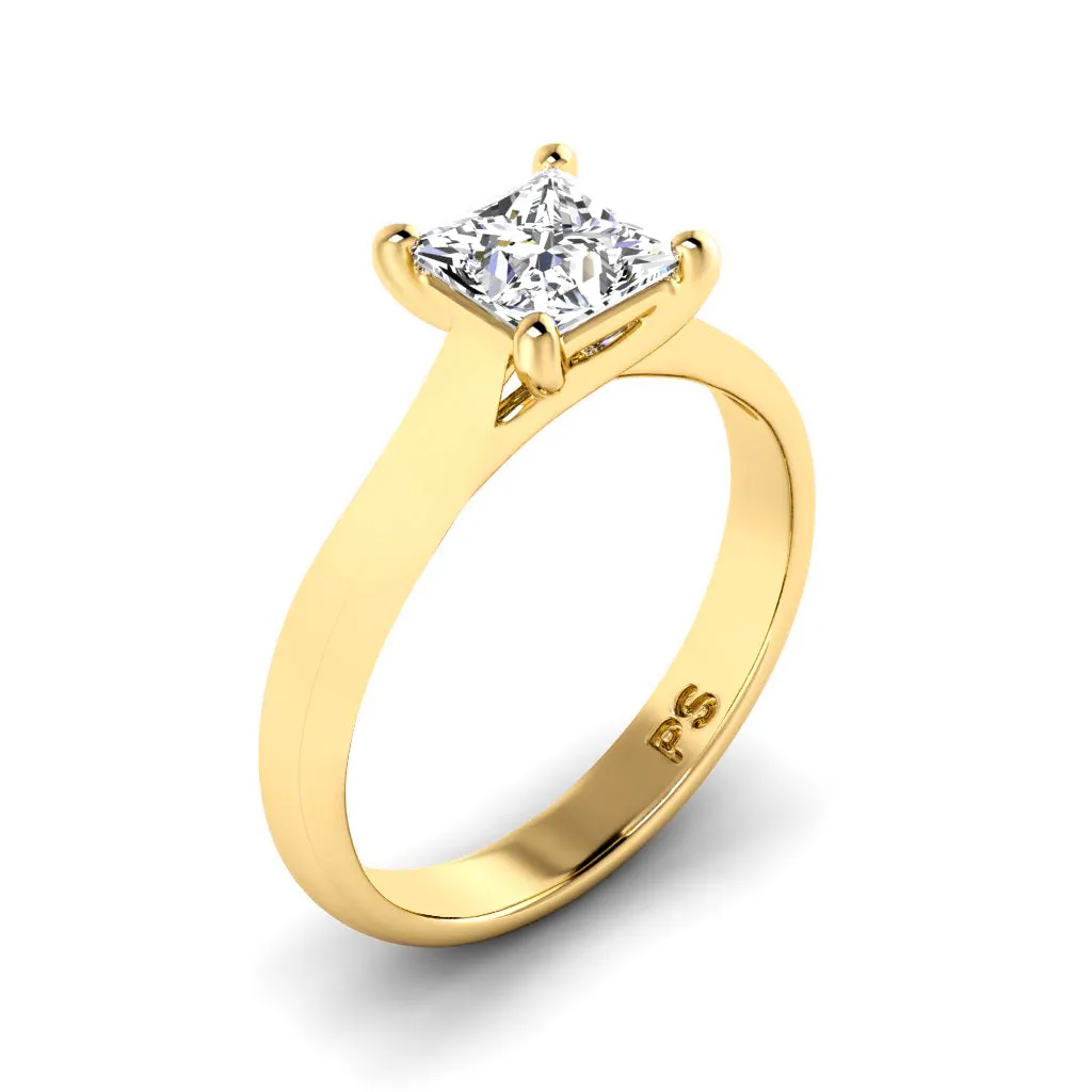 0.35-1.50 CT Princess Cut Diamonds - Solitaire Ring