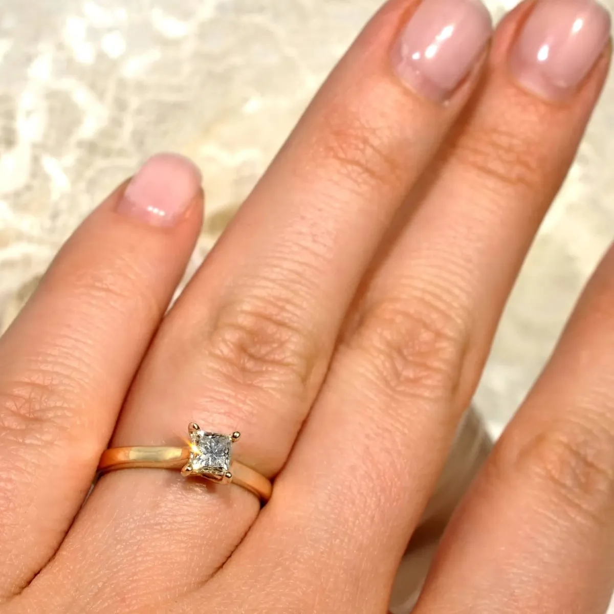 0.35-1.50 CT Princess Cut Diamonds - Solitaire Ring