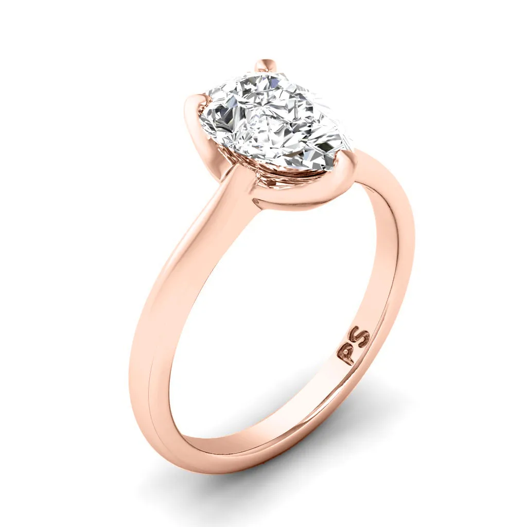 0.50-3.00 CT Pear Cut Lab Grown Diamonds - Solitaire Ring