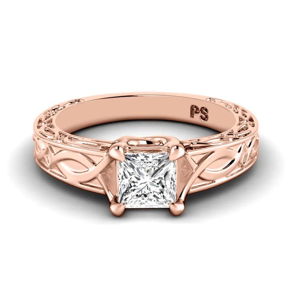 0.50-3.00 CT Princess Cut Lab Grown Diamonds - Solitaire Ring