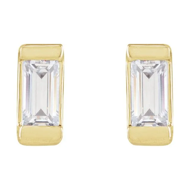 .08 CT Baguette Diamond Studs