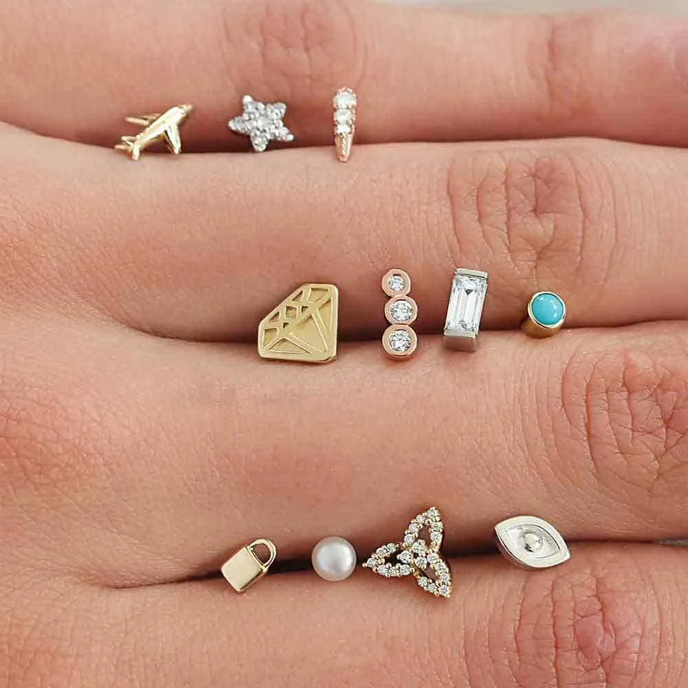 .08 CT Baguette Diamond Studs