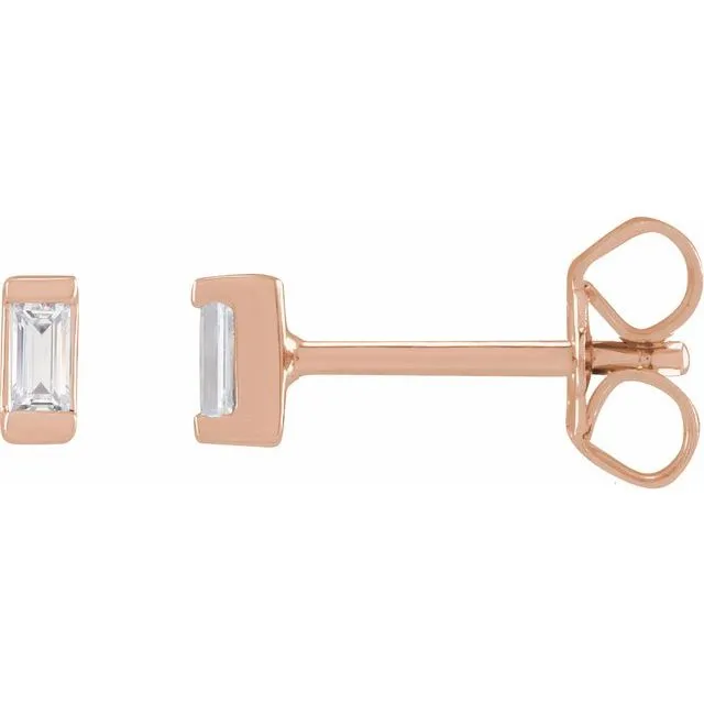 .08 CT Baguette Diamond Studs