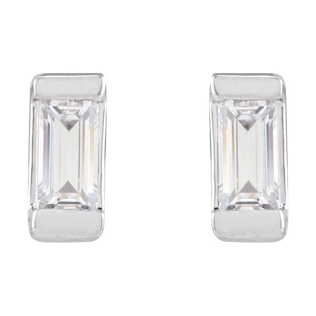 .08 CT Baguette Diamond Studs