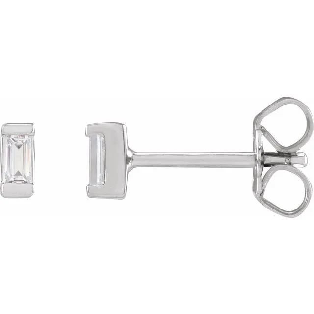.08 CT Baguette Diamond Studs