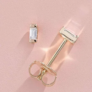 .08 CT Baguette Diamond Studs
