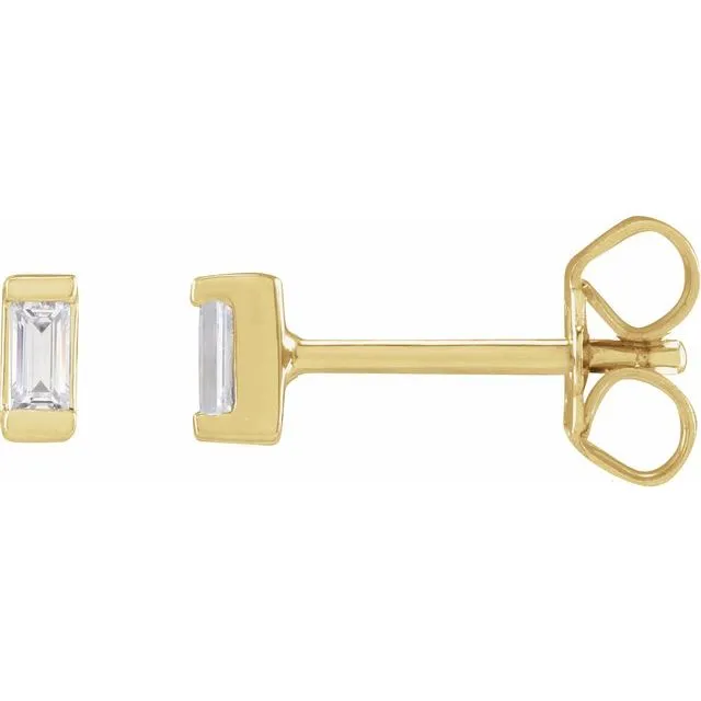 .08 CT Baguette Diamond Studs