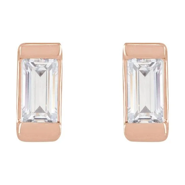 .08 CT Baguette Diamond Studs