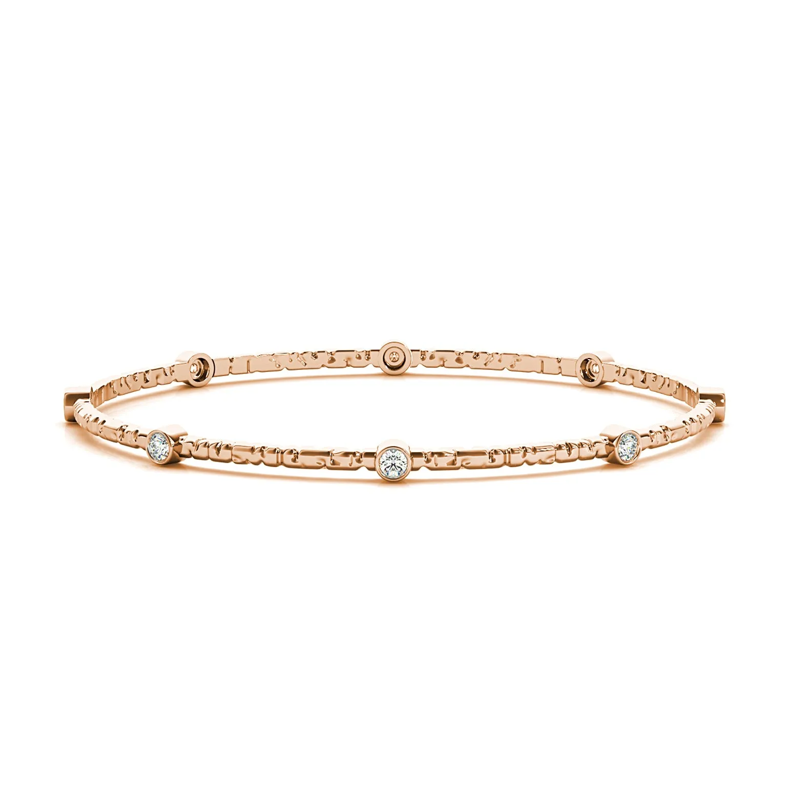 0.80 ctw Round Diamond Bangle Bracelet Bezel Set