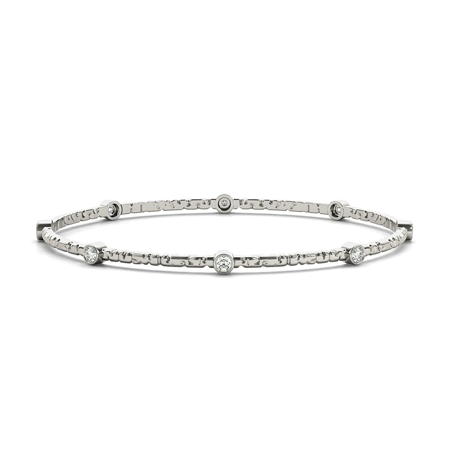 0.80 ctw Round Diamond Bangle Bracelet Bezel Set
