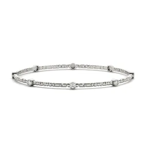 0.80 ctw Round Diamond Bangle Bracelet Bezel Set