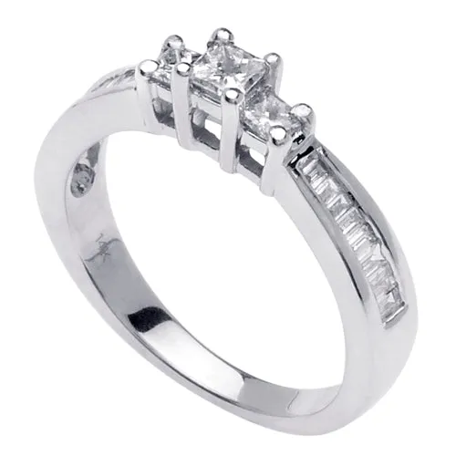 0.80ct 14K or 18K White Gold Diamond Ring