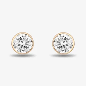 1 Carat Bezel Set Lab Grown Diamond Stud Earrings