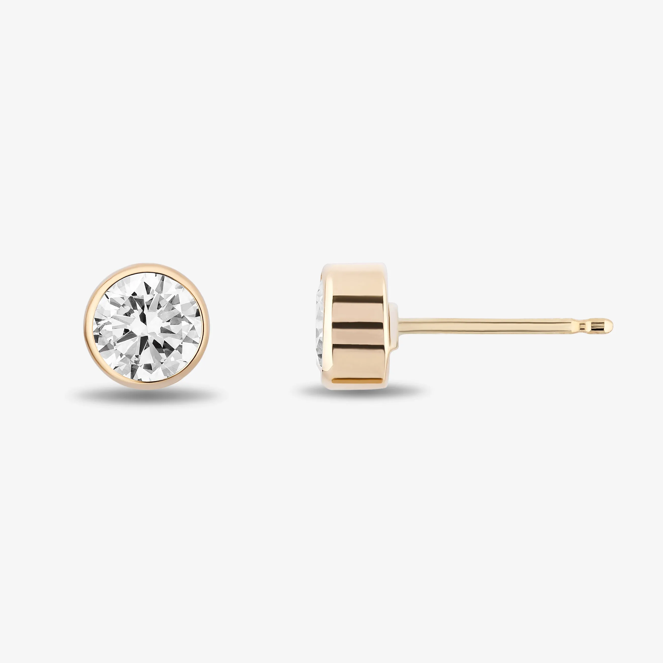 1 Carat Bezel Set Lab Grown Diamond Stud Earrings