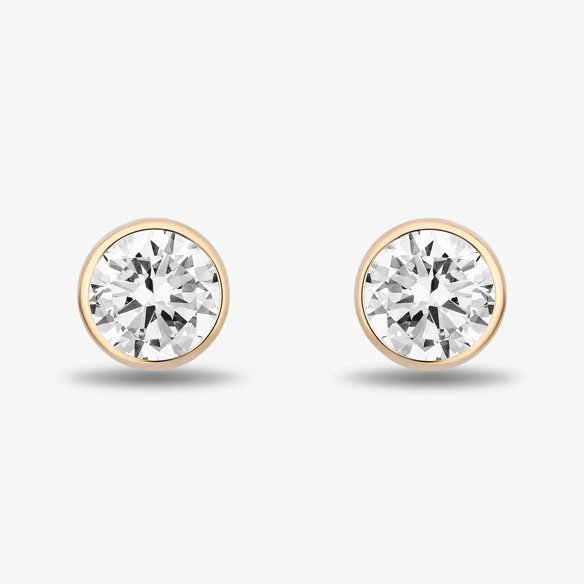 1 Carat Bezel Set Lab Grown Diamond Stud Earrings