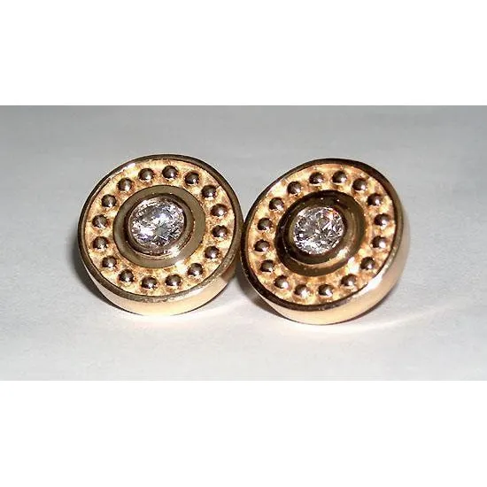 1 Carat G SI1 Antique Style Natural Earth Mined Diamond Stud Earring