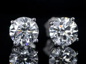 1 Carat Lab Diamond Stud Earrings in 14K White Gold