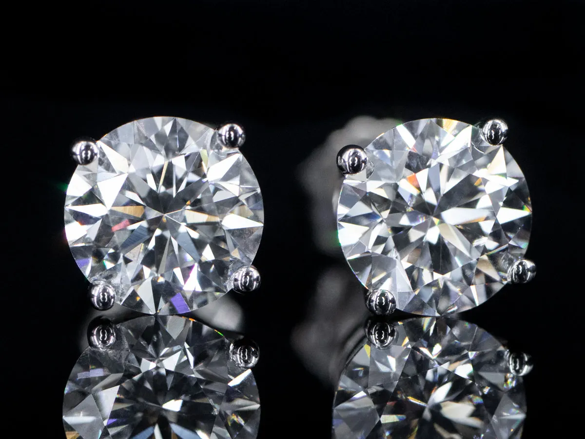 1 Carat Lab Diamond Stud Earrings in 14K White Gold