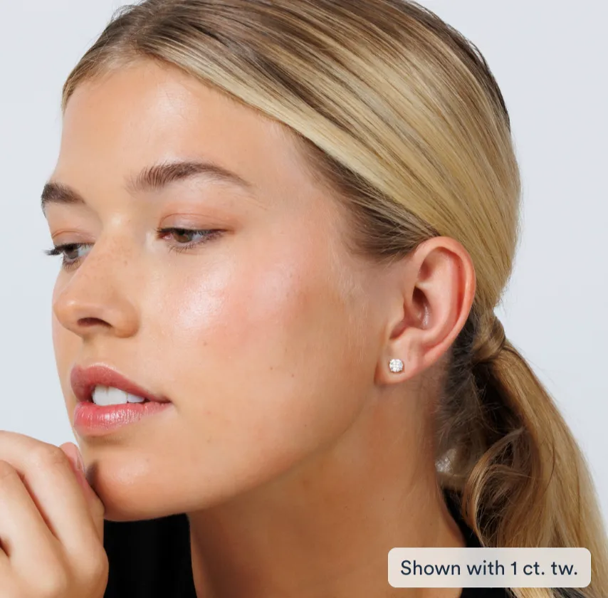 1.03-4.16ctw Diamond Studs in White Gold