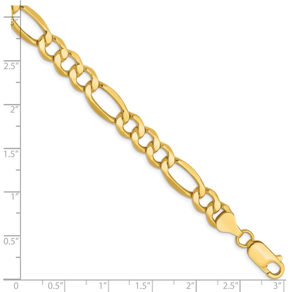 10K 7.3mm Semi-Solid Figaro Chain