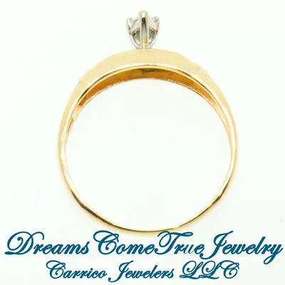10K Gold 0.12 CTW Marquise Ladies Illusion Diamond Engagement Ring