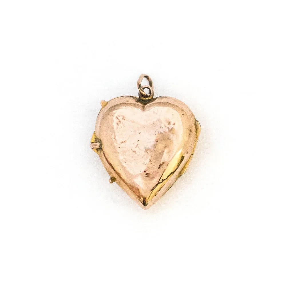 10K Gold Curlicue Antique Heart Locket