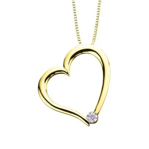 10K Yellow Gold (0.03ct) Canadian Diamond Heart Pendant