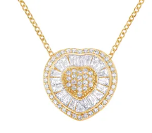 10KT Yellow Gold Diamond Heart Pendant Necklace (1/2 cttw, H-I Color, I1-I2 Clarity)
