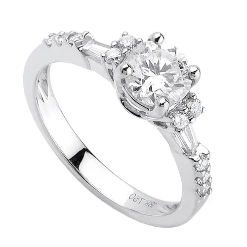 1.15ct 14K or 18K White Gold Diamond Ring