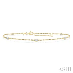 1/2 ctw Marquise Cut Diamond Station Bracelet in 14K Yellow Gold
