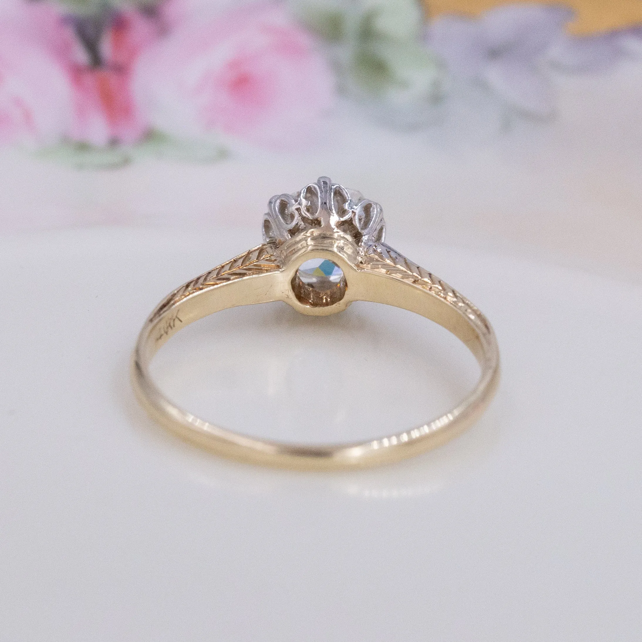 1.21 Carat Old Mine-Cut Diamond Ring C. 1900s