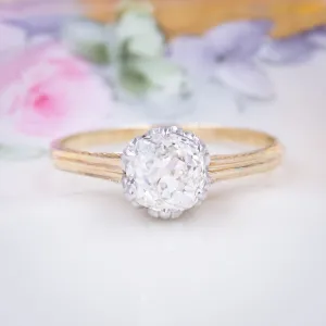 1.21 Carat Old Mine-Cut Diamond Ring C. 1900s