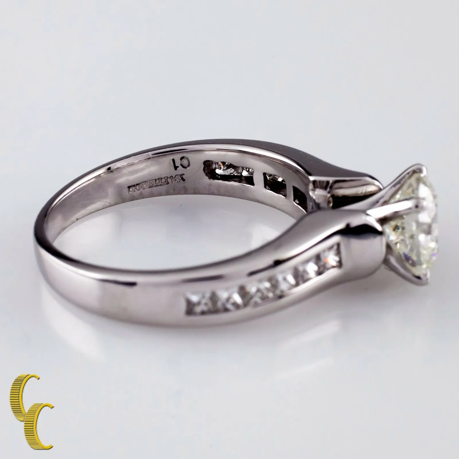 1.22 Carat Round Diamond 14k White Gold Engagement Ring Size: 6.5