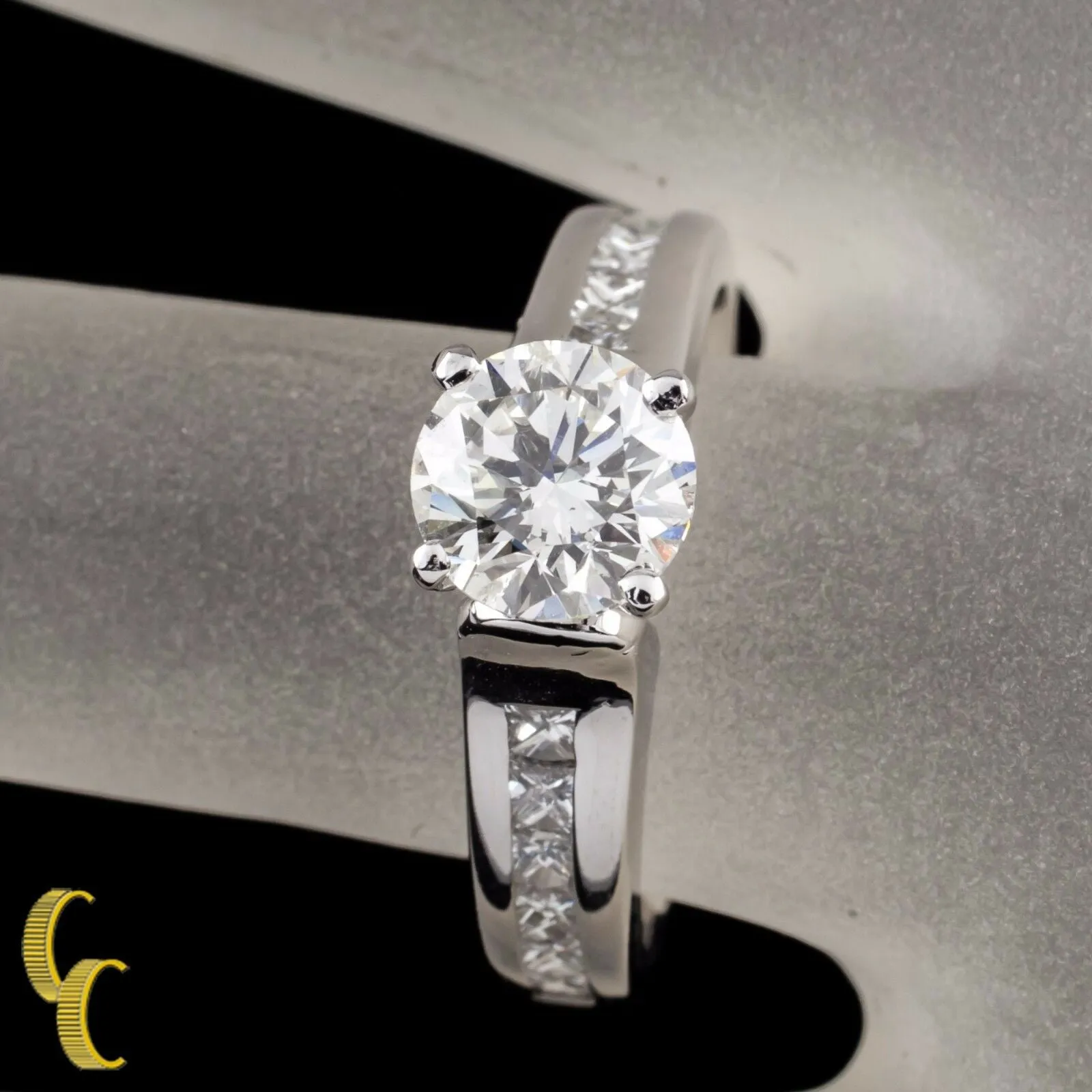 1.22 Carat Round Diamond 14k White Gold Engagement Ring Size: 6.5