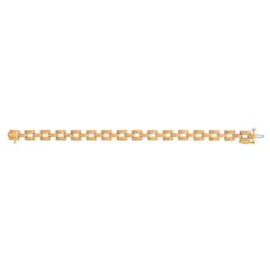 1.25 Carat Natural Diamond Bracelet G SI 14K Yellow Gold 7 inches