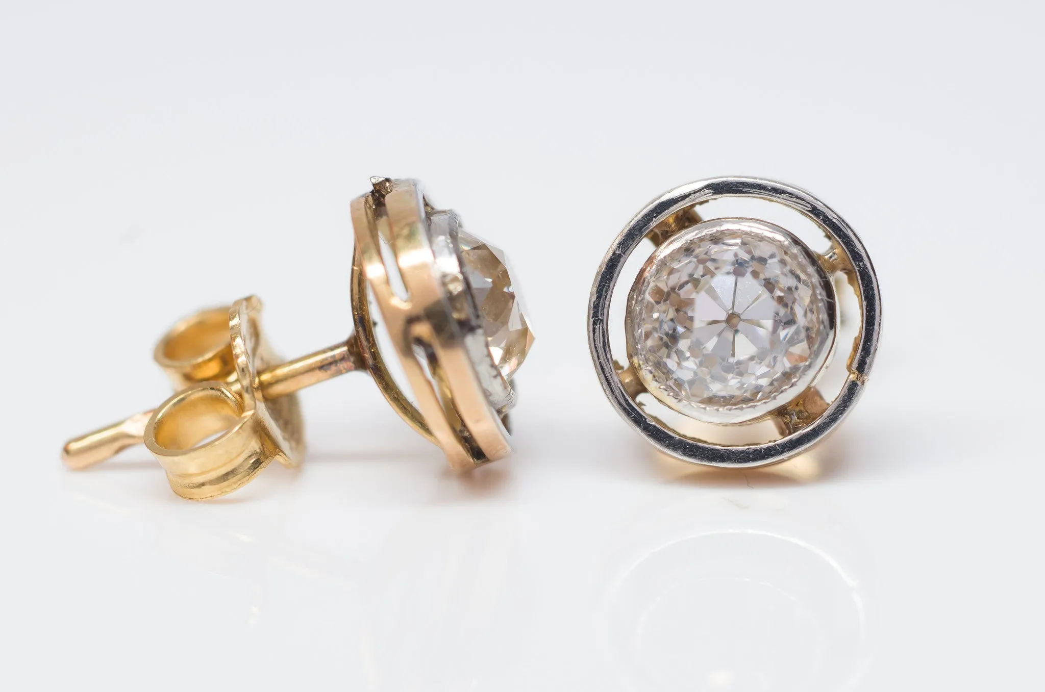 1.27CTW OLD MINE CUT DIAMOND STUDS