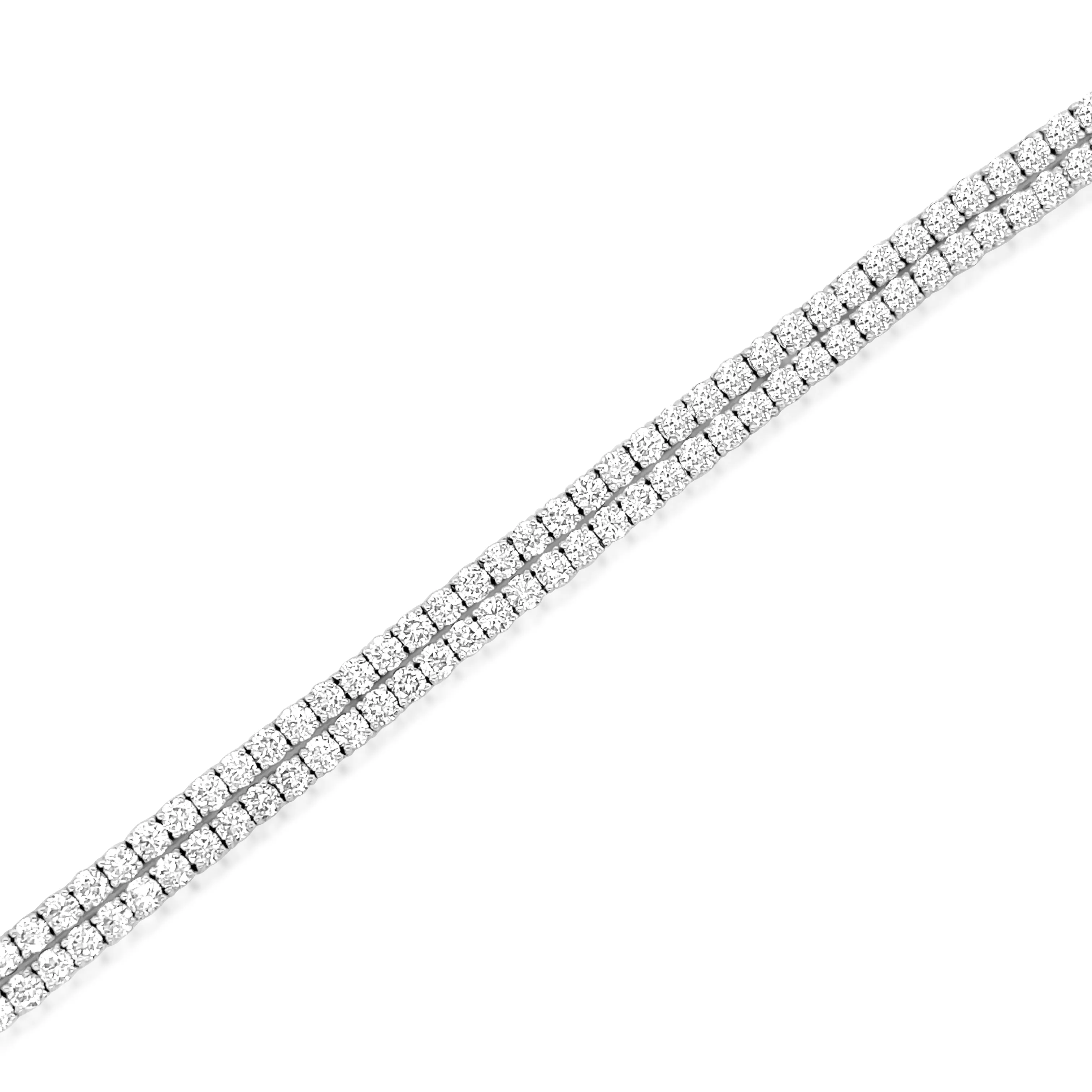14.77 Carat Diamond Tennis Bracelet in 18k White Gold