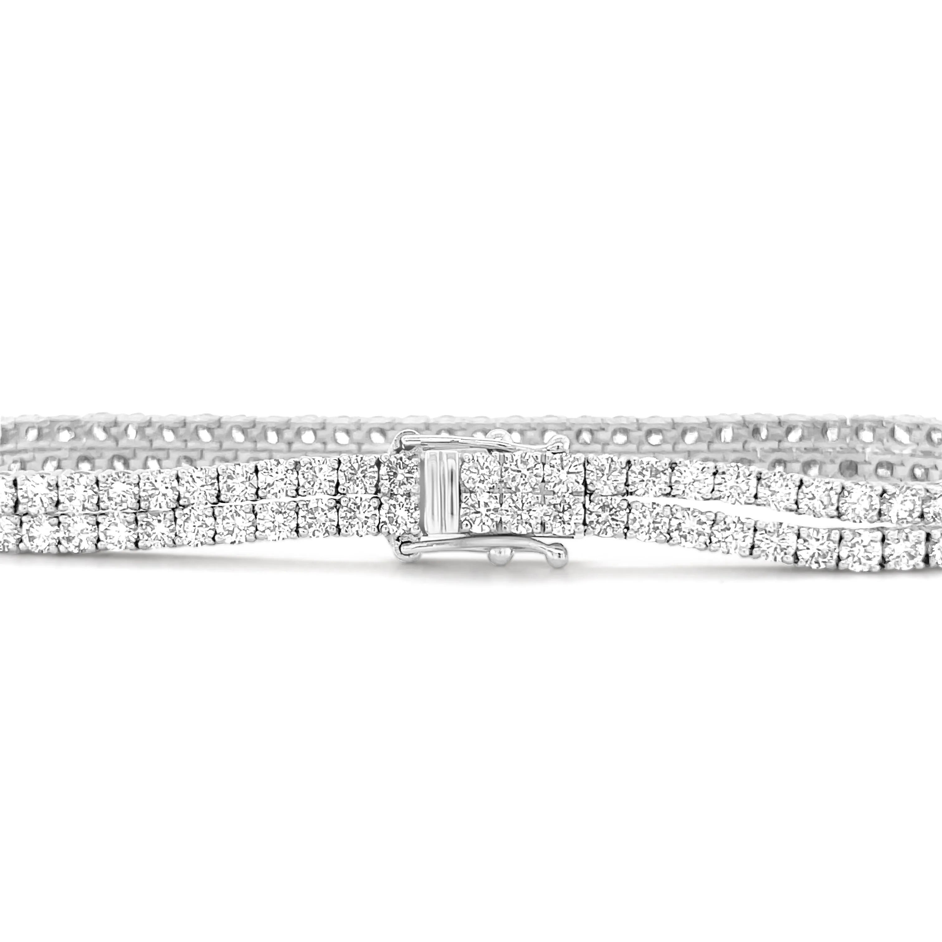 14.77 Carat Diamond Tennis Bracelet in 18k White Gold