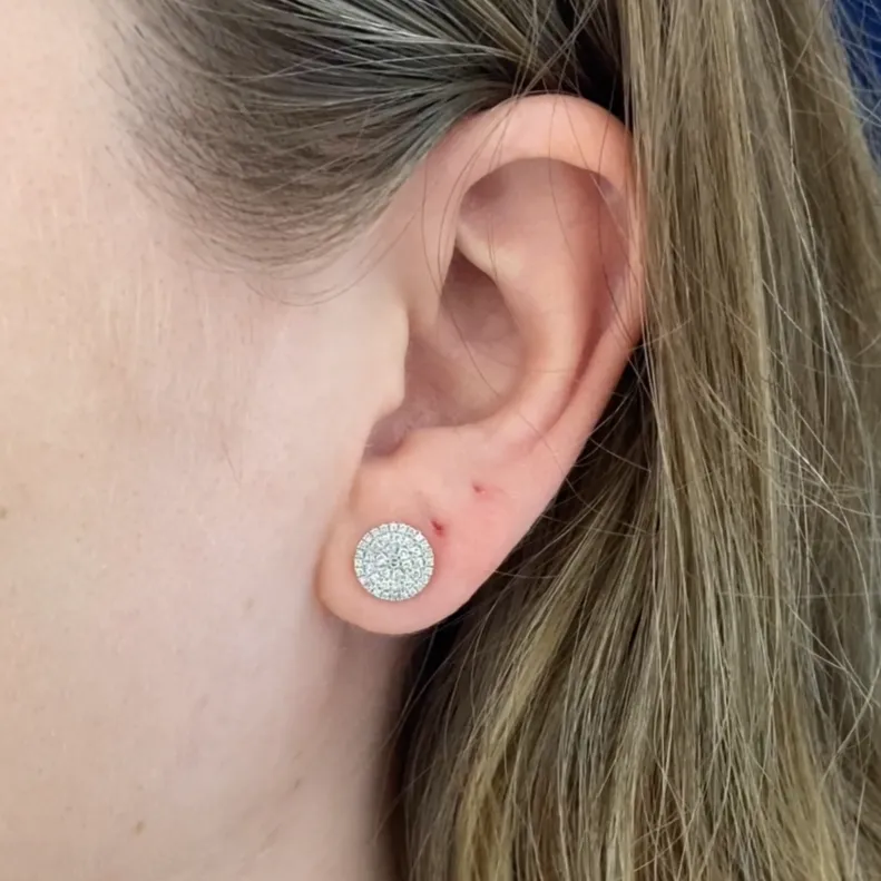 14k 0.5ct Diamond Pave Stud Earrings