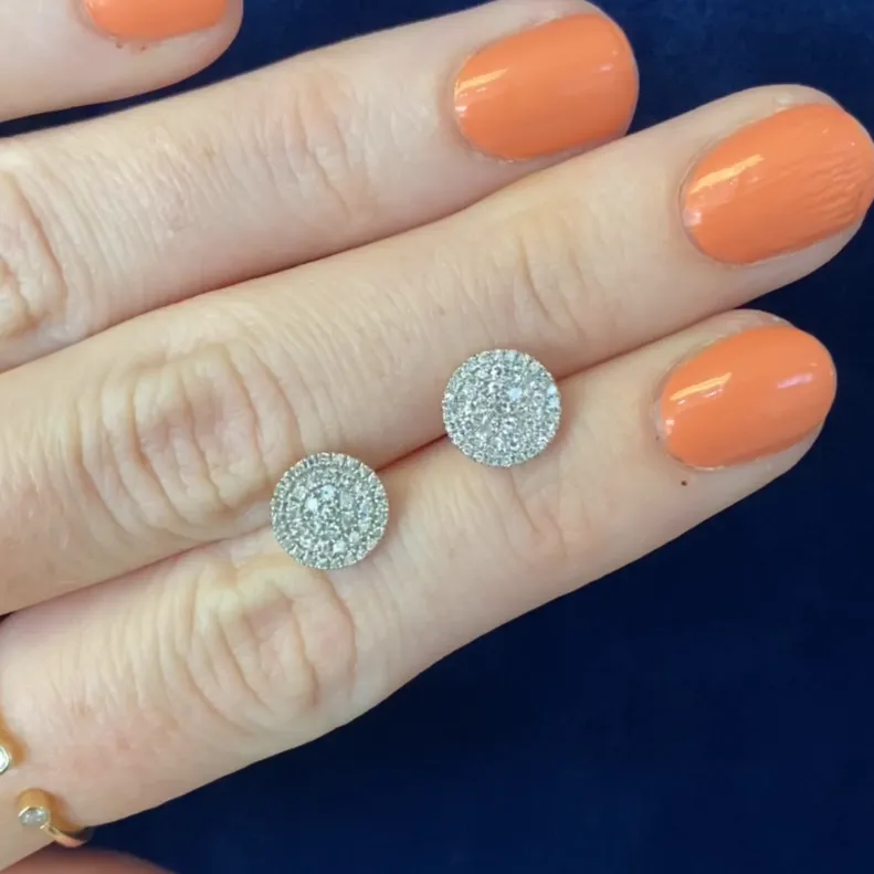 14k 0.5ct Diamond Pave Stud Earrings