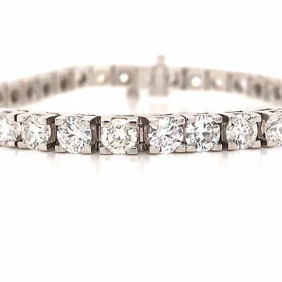 14K 10.53 Carat Diamond Line Bracelet White Gold