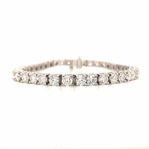 14K 10.53 Carat Diamond Line Bracelet White Gold