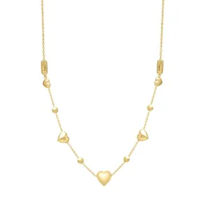 14K Adjustable Puff Heart Necklace