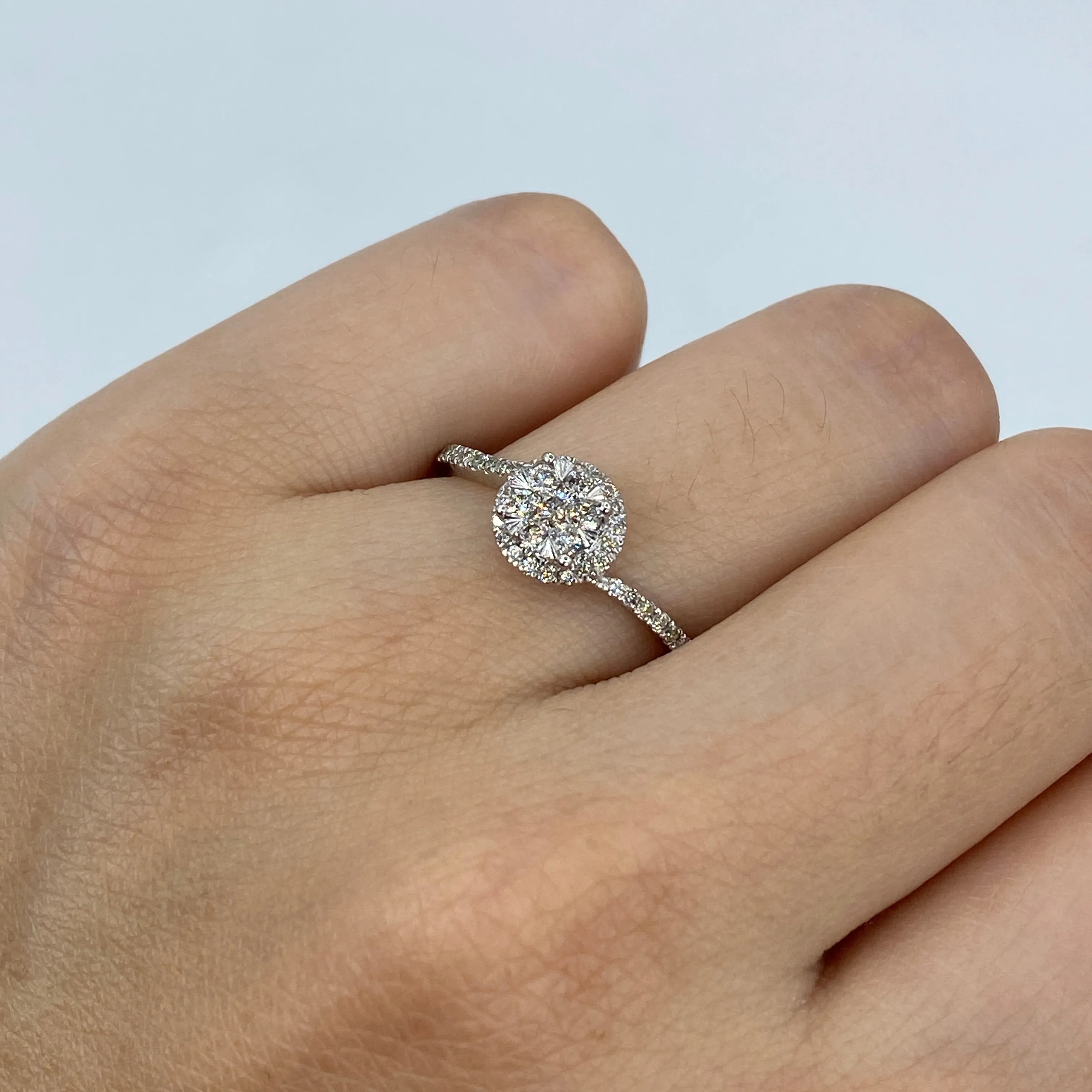 14K Circle Thin Band Engagement Ring