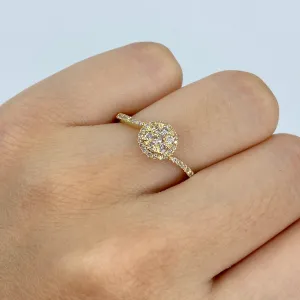 14K Circle Thin Band Engagement Ring